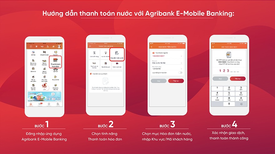 Thanh toán lãi thông qua E-mobi Banking Agribank