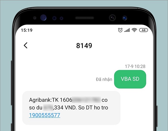 Thực hiện thông qua SMS Banking