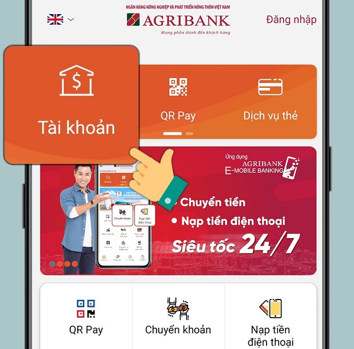 Xem số dư trên Agribank E-Mobile Banking