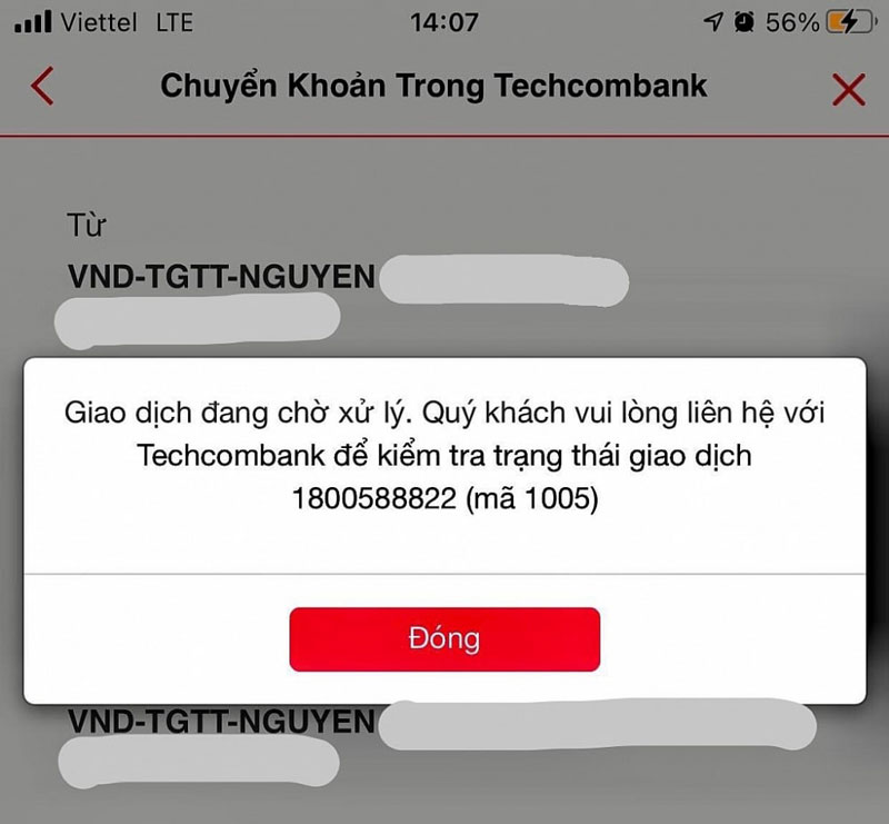 App Techcombank bi loi2