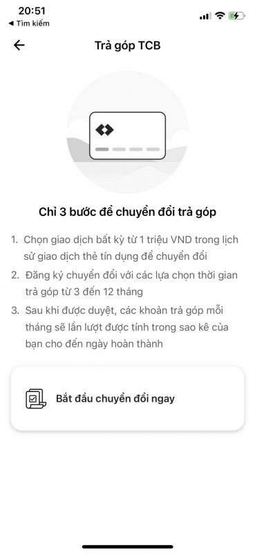 Phi chuyen doi tra gop Techcombank1