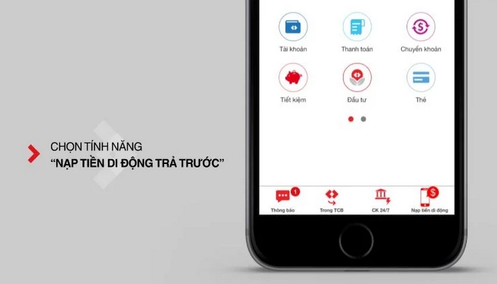 nap the dien thoai tren app techcombank 2 1