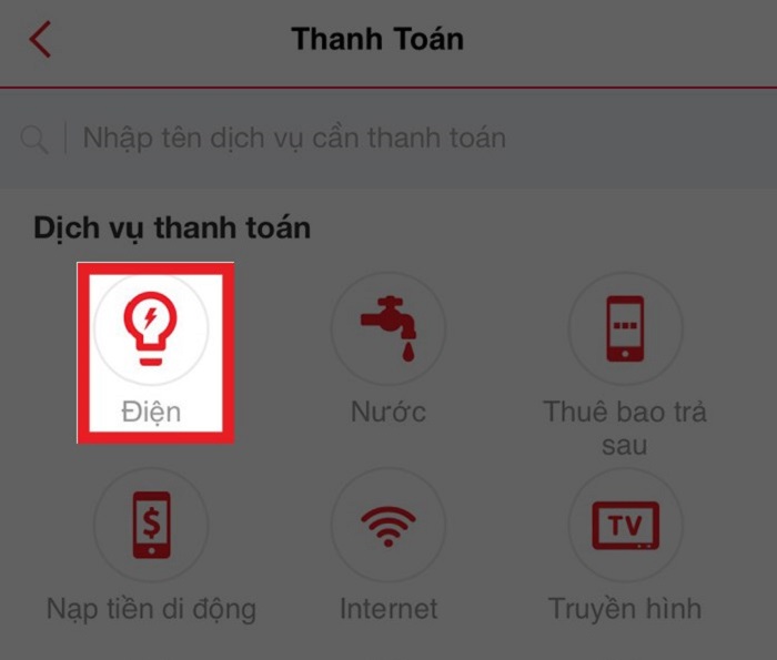 thanh toan tien dien qua ngan hang techcombank 1