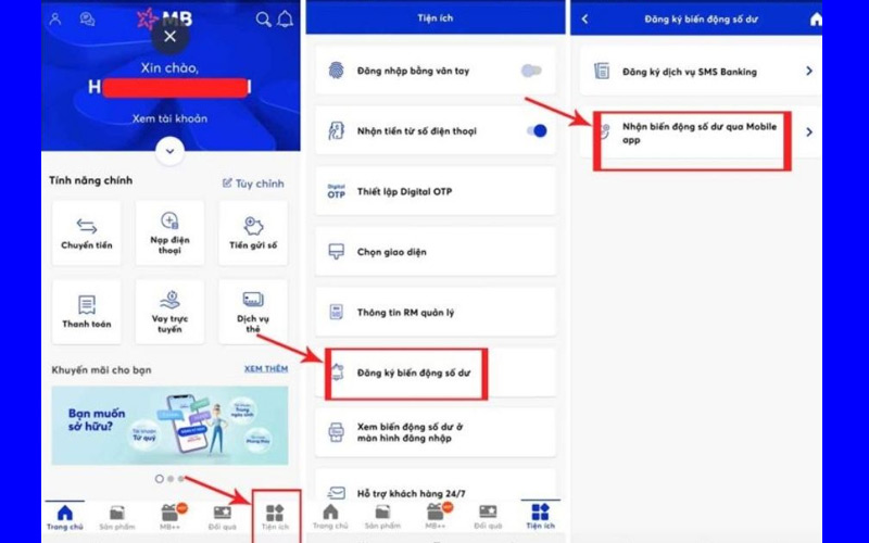 cach bat thong bao mb bank qua app mb 1
