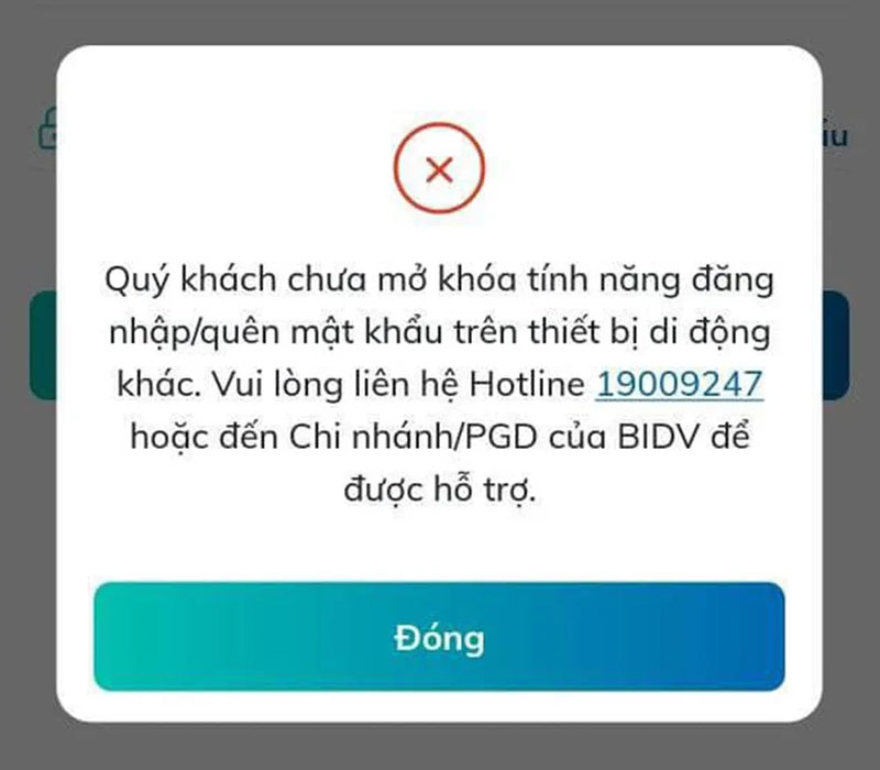 chua mo khoa tinh nang dang nhap bidv