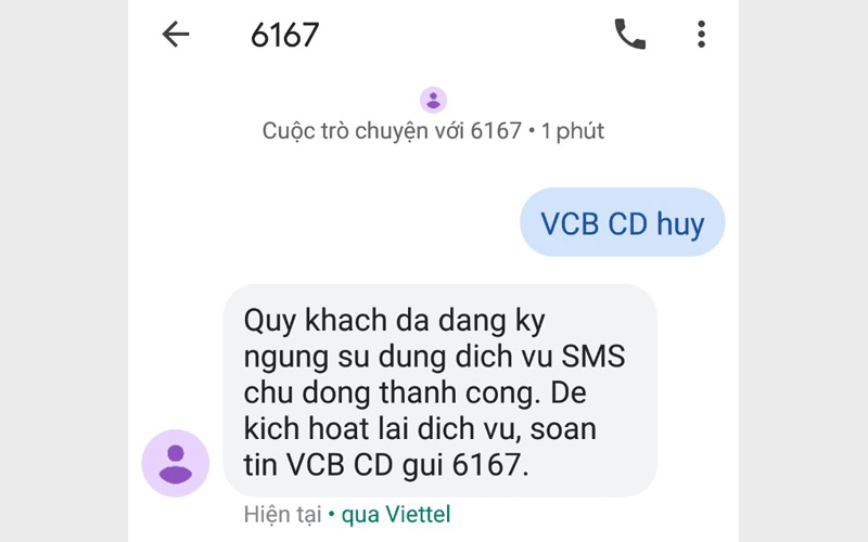 huy sms banking vietcombank van bi tru tien